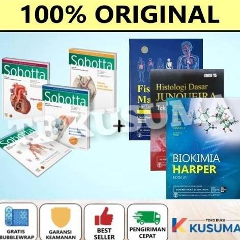 PAKET BUKU ATLAS SOBOTTA EDISI 25 FISIOLOGI SHERWOOD HISTOLOGI JUNQUEIRA  BIOKIMIA HARPER - ORIGINAL