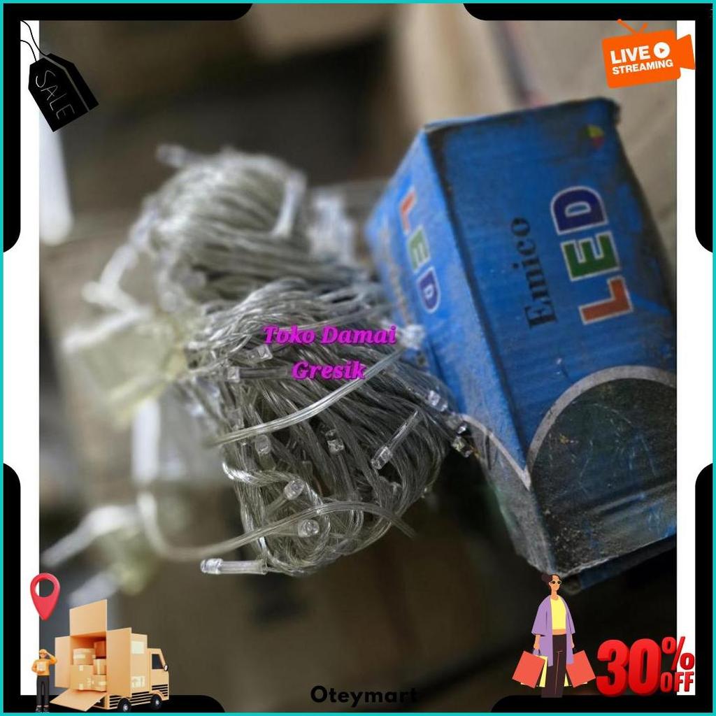 Emico Lampu Natal Rgb 150Led Lampu Penjor Hias Kabel Bening Obral Cod