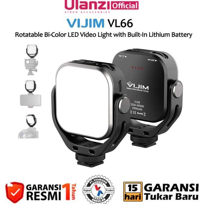 Ulanzi Vijim VL66 Rotatable Bi Color Adjustable LED Video Light