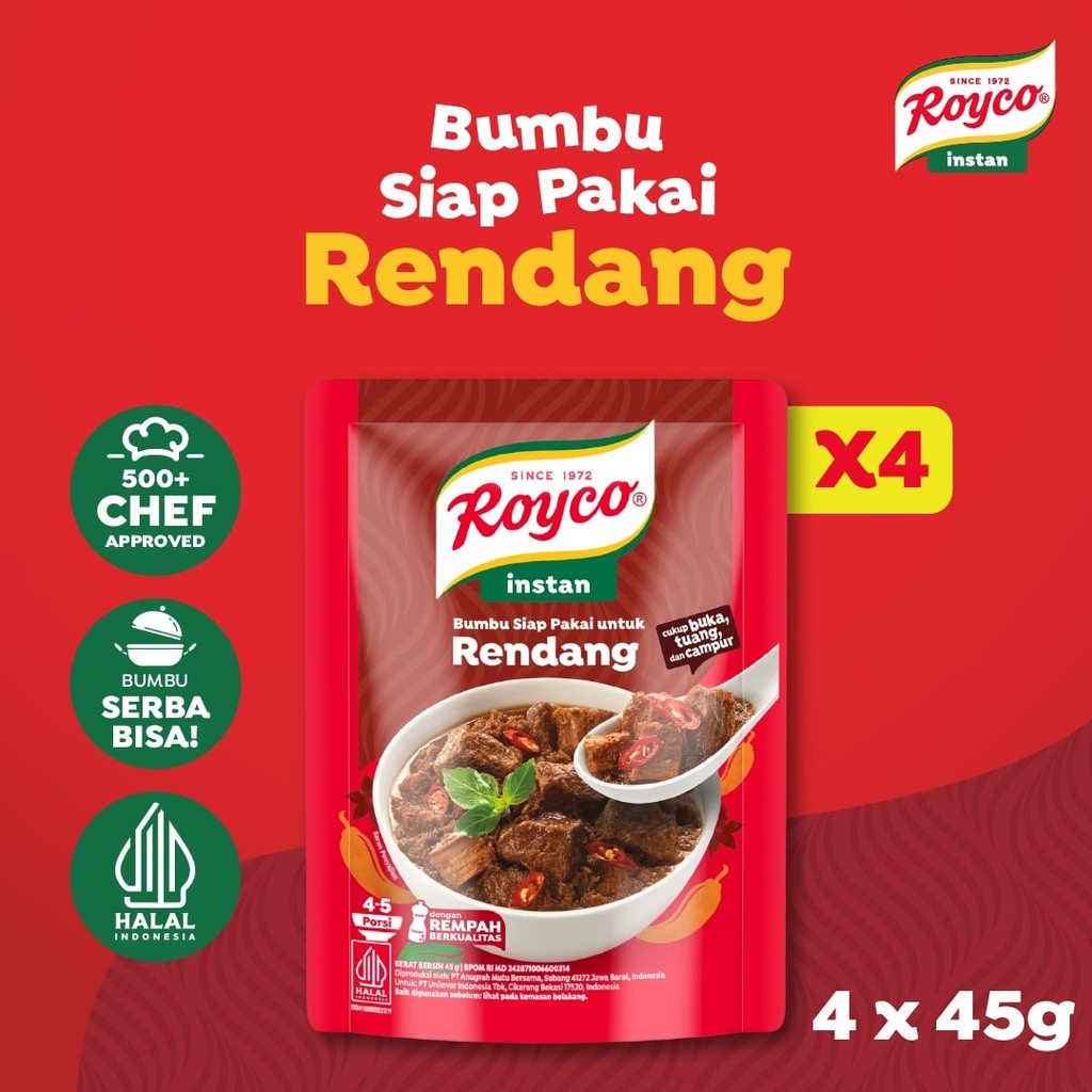 Royco Bumbu Siap Pakai Rendang - Bumbu Dasar Serba Bisa 45g x4