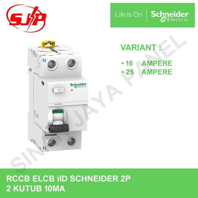 Promo RCCB ELCB iID SCHNEIDER 2P 10MA 16A 25A ORIGINAL COD