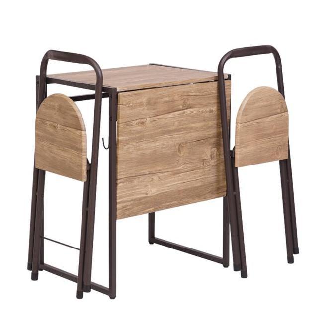 Selma Lazio Set Meja Makan Lipat 2 Kursi - Cokelat