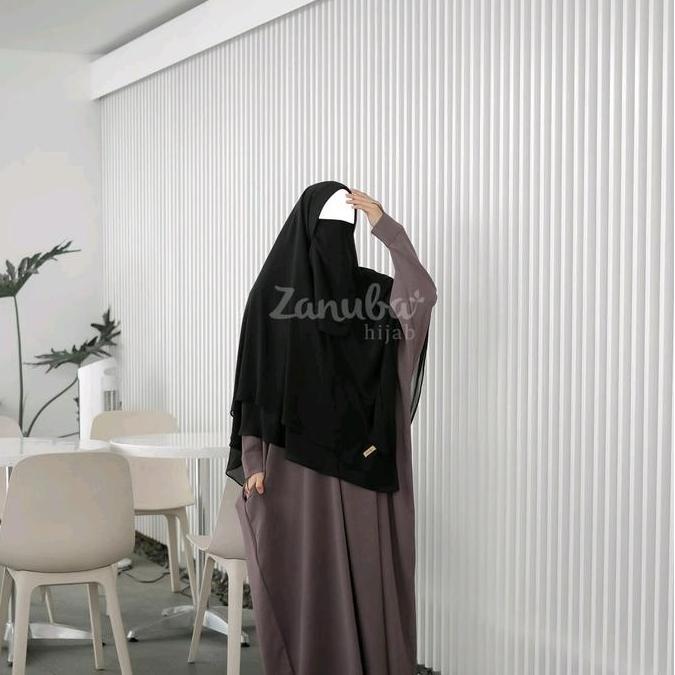 abaya batwing by zanuba basic abaya Muslim Gamis Dress Wanita Turki Syari Hitam Simple Crinkle Airfl