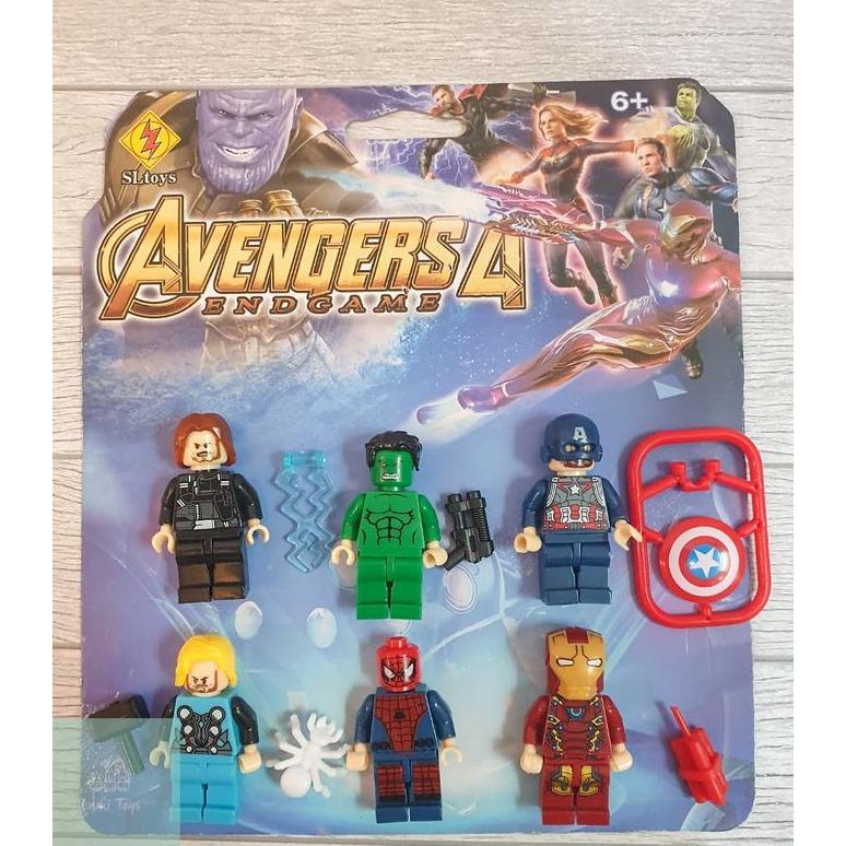 Mainan Anak Miniatur Avengers Lego Figur Set SL89149 - Topper Kue