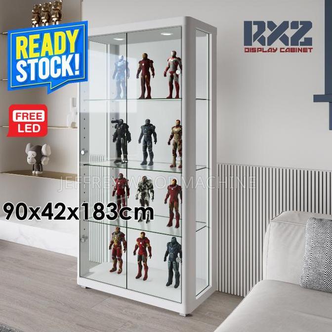 GENIVALEZZ - LEMARI PAJANG KACA RX2 PUTIH - RAK LEGO, HOT TOYS, ACTION FIGURE DISPLAY