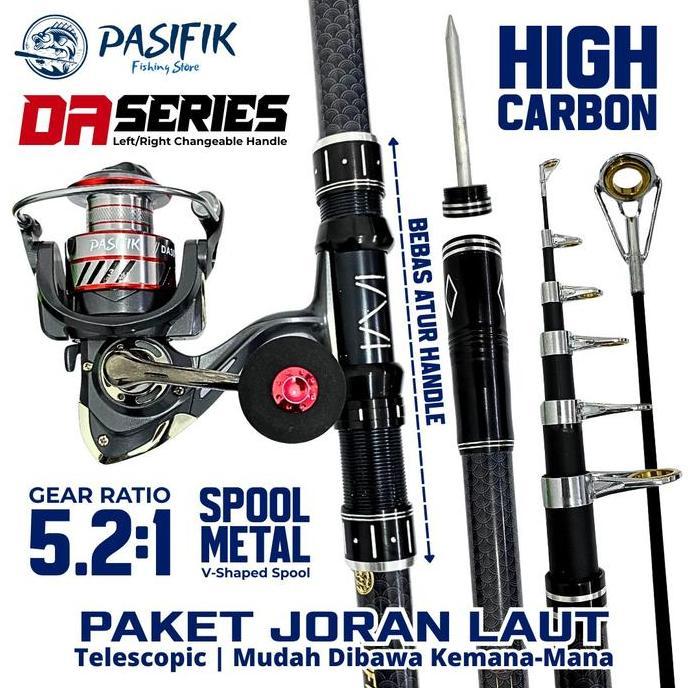 Urg.sanvers - Paket Combo Joran Carbon 2.13.6M Max Drag 15KG + Reel Spinning