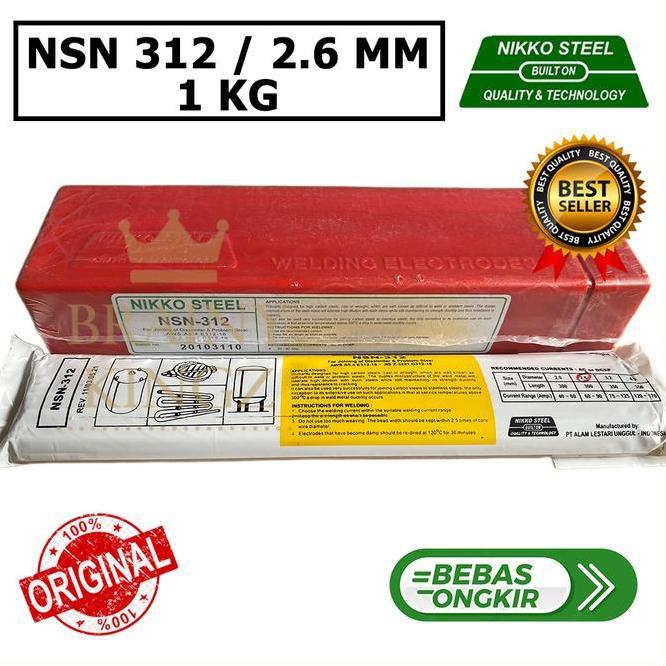 Kawat Las Nikko Steel Nsn312 E312 2,6Mm Nsn 312 2.6Mm (1 Kg)