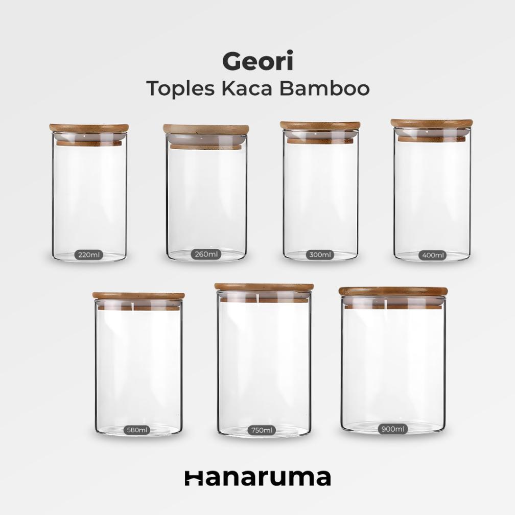BANMOTSTORE Toples Kaca Bumbu Tutup Kayu Bamboo