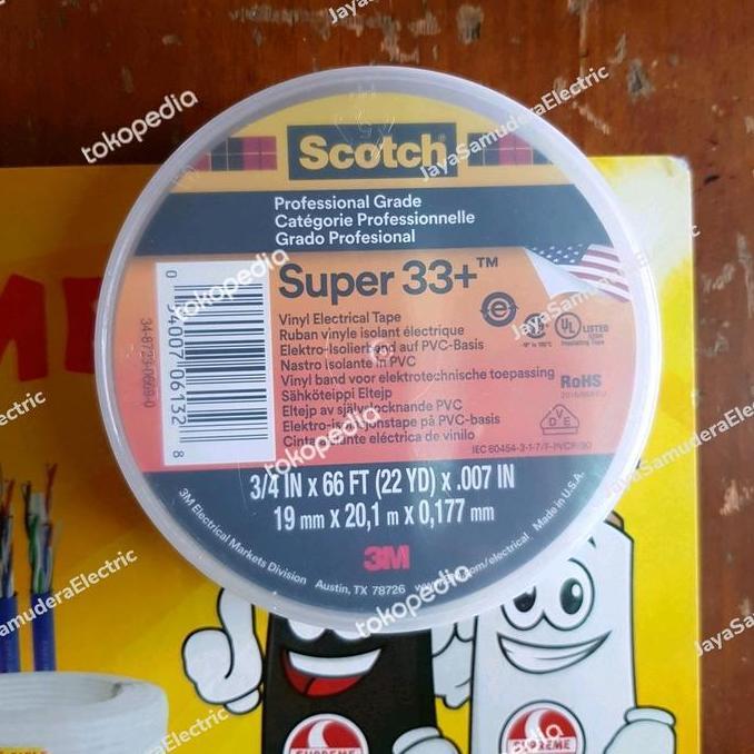 Isolasi Scotch Super 33+ Vinyl Electrical Tape 3M