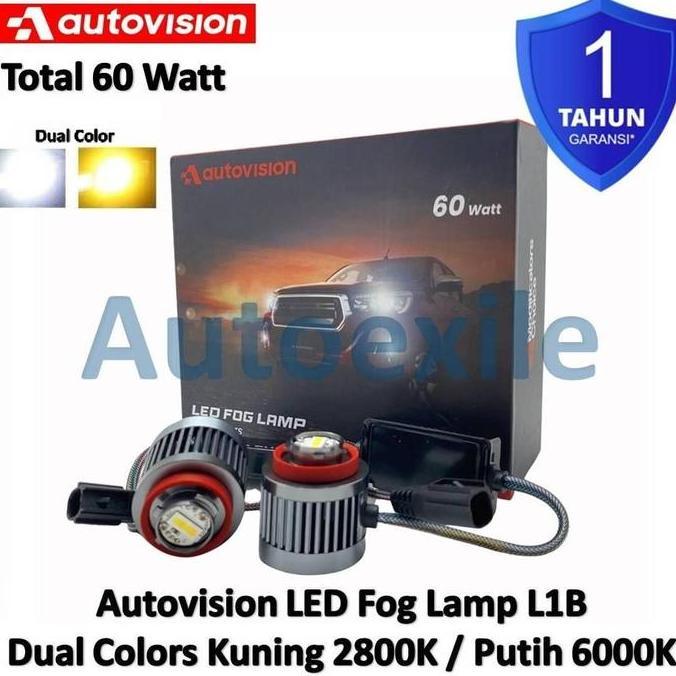 Autovision Fog Lamp LED L1B 12V 2warna Kuning 2800K / Putih 6000K Advanced CSP Chip Dual Colors Lamp