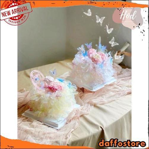 Original Flower Cake Side / Pinggiran Pelek Kue Bentuk Bunga Renda Bahan Kain Bening Colorful Pastel