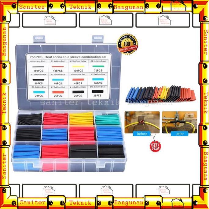 Solatip Bakar 750 Pcs Heat Shrink Tube Selang Isolasi Bakar Set