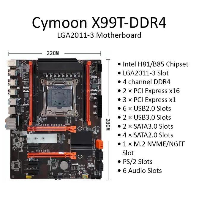 Cymoon X99 Motherboard Lga 2011-3 Ddr4 Mainboard Mobo Usb3 Sata3