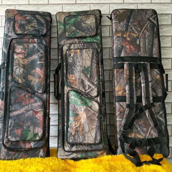 Tas senapan camo model kotak 100cm ada saku pompa