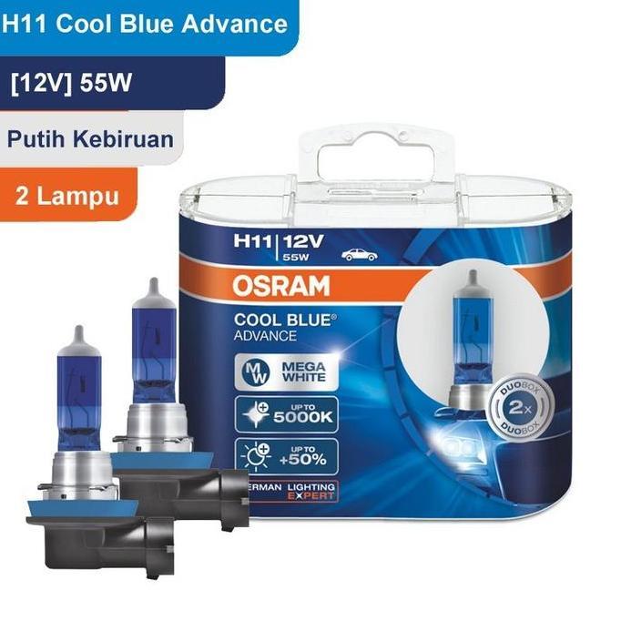 LAMPU MOBIL OSRAM COOL BLUE ADVANCE H11 55W 5000K Putih OSRAM