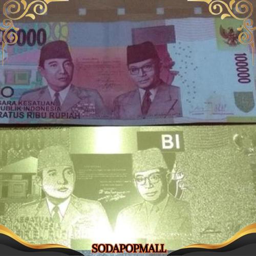 Harga Grosir Uang Replika 100.000 Rupiah Lapis Emas 24K Seratus Ribu Gold Plated