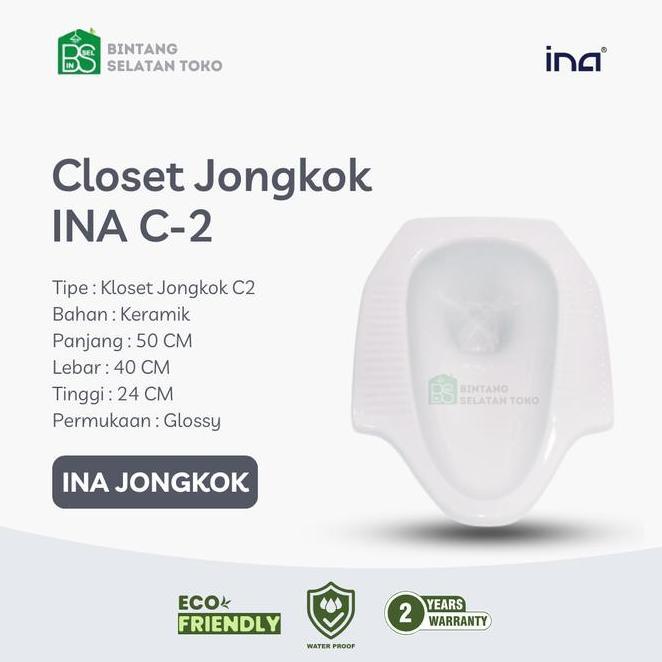 Closet Kloset Jongkok Ina Putih C-2 Toilet