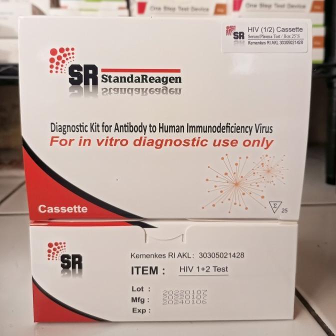 STANDAR REAGEN HIV 1/2 Test Device 25T / SR HIV Cassette 25 Test  ED:07/2027
