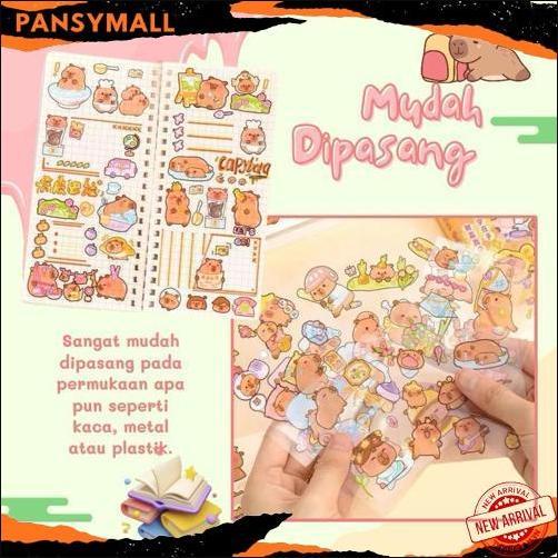 Gradeori 100 Pcs Goodluck Capybara Sticker Box Stiker Handbook Decorative Journal Kits Cartoon Stick