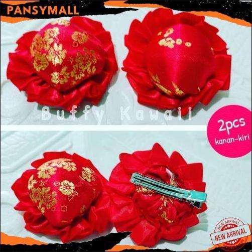 Termurah Jepit Imlek Pompom Anak Small Hairpin Cheongsam Cny Chunli Chinese Asia Cosplay Shio