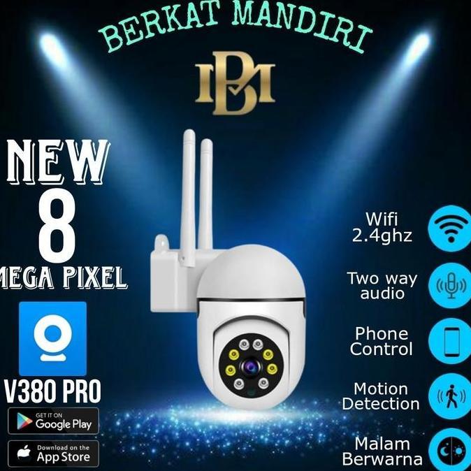 Ip Camera Cctv Outdoor Cctv Wifi 360 Ptz Pan Tilt 8 Mp V380 Pro