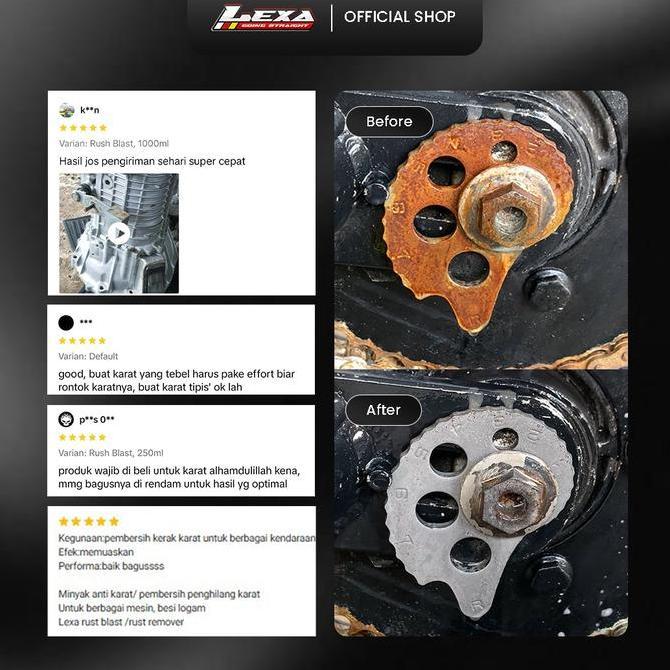 [BONUS CAIRAN ANTI KARAT] LEXA Rust Blast | Rust Remover Penghilang Karat Mesin Motor Mobil Pembersi
