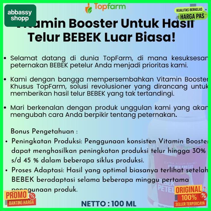Murah Vitamin Pemacu Bebek Petelur / Vitamin Ternak Bebek Petelur / Vitamin Buat Bebekpetelur / Vita