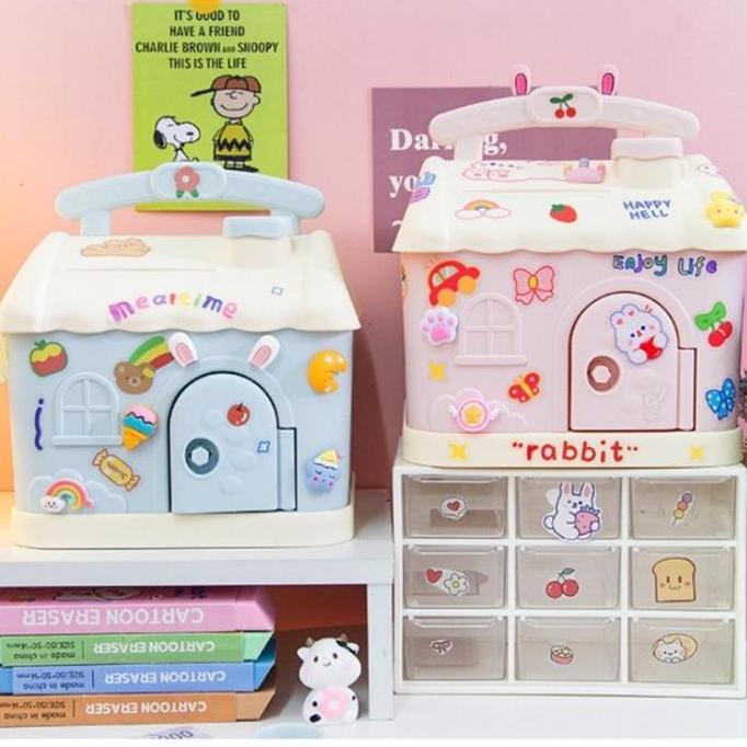 CODCelengan Koin Desain Kawaii Lucu Untuk Anak Perempuan Mainan Anak Celengan ATM Bank Brankas Stike