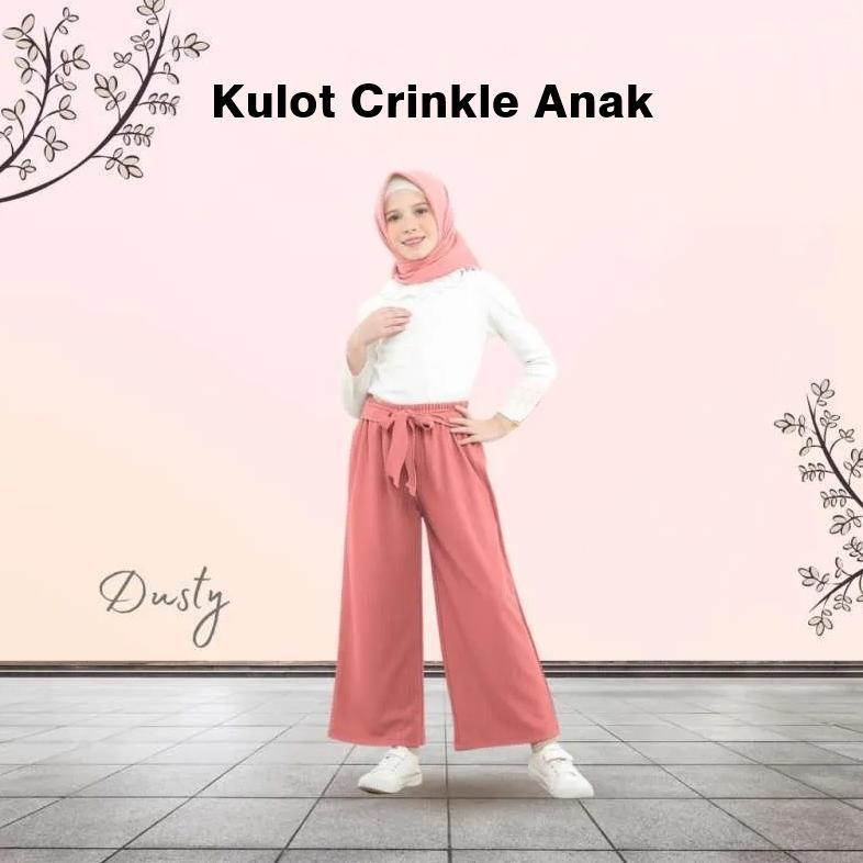 Eksklusif Kulot Anak Perempuan Ribon Pants Crinkle Airflow 6-9 Tahun