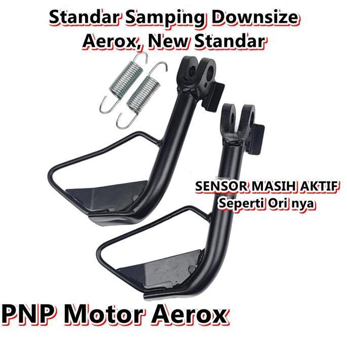 Standar Samping Downsize Aerox Standar 1 Downsize Aerox New Custom Pendek Warna Hitam Powder Coating