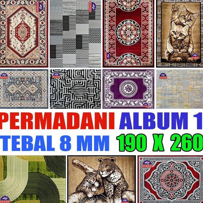 Alhadi Permadani 190 x 260cm Tebal 8mm Karpet Lantai Shabel Mobel Afbel Abstrak Exotic Modern Klasik