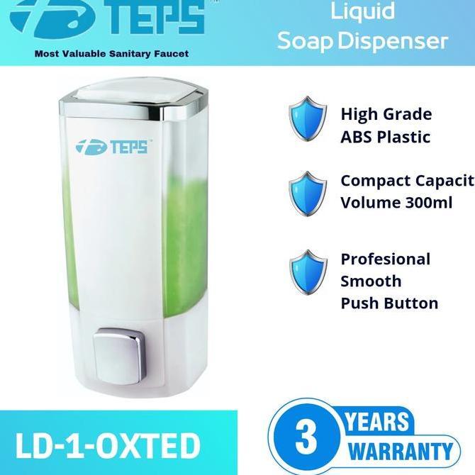 NEW TEPS LDW-1 OXTED Tempat Sabun Cair 300ml ABS Superior Minimalis Praktis Garansi 5 Tahun No Drill