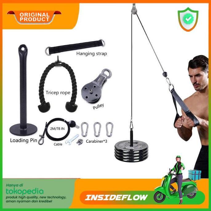 Didafanasi - Set Tali Katrol Alat Fitness Gym Pemula Aman