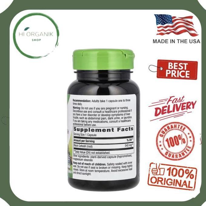 Nature'S Way Black Cohosh Root 540 Mg 100 Veg Caps Menopause Support Original