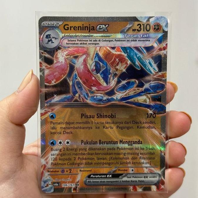 Kartu Pokemon Indonesia - Topeng Transfigurasi - Greninja EX RR 106/167 TERBAIK
