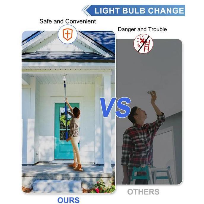 Tongkat Pengganti Lampu Stik Gala Pasang Copot Ganti Bola Bohlam Lampu Kenmaster KM-021 2,4 Meter 8 