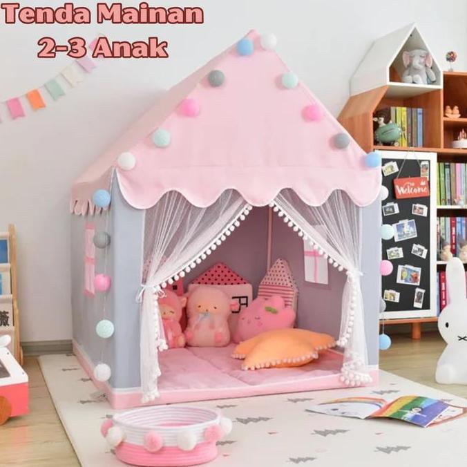 Tenda Camping Anak 2 3 4 Orang Mainan Rumah Rumahan Castle Princess Jumbo Jendela Pintu