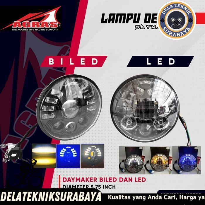 LAMPU DEPAN HEAD LAMP DAYMAKER 5.75 INCH LED/BILED 16 LED CB GL MPRO MEGAPRO TIREV RX KING KUALITAS 