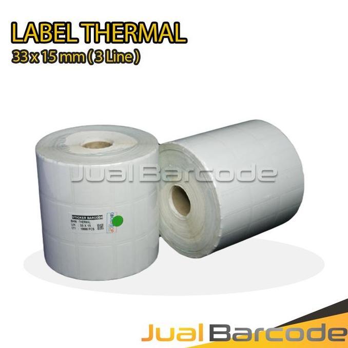 LABEL BARCODE THERMAL 33 X 15 MM DIRECT THERMAL 3 ISI 10. PCS