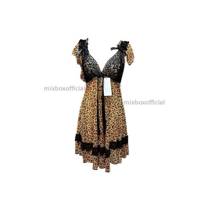 Pakaian Dalam Wanita Dress Leopard Macan Ld 120-130 Jumbo