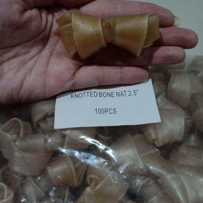 Tulang-tulangan / Bone / Gigitan Anjing 100pcs Knotted Bone NATURAL