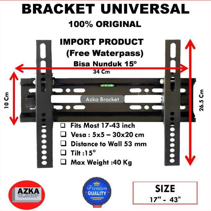 Bracket Braket Tv 24 32 40 43 Inch Samsung Sharp Xiomi Polytron