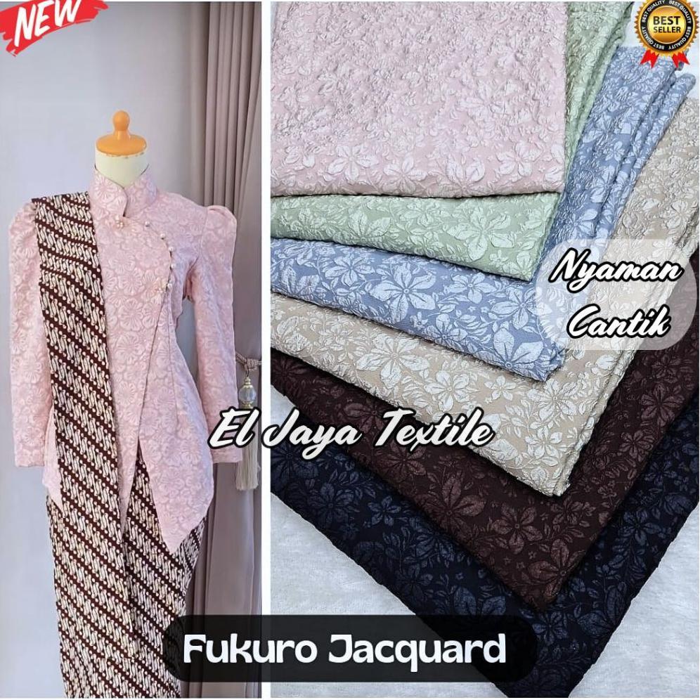 Jacquard Fukuro / Kain Jaguard Emboss Timbul / Kain Jacquard Emboss / Bahan Kebaya Janggan / Kain Ja