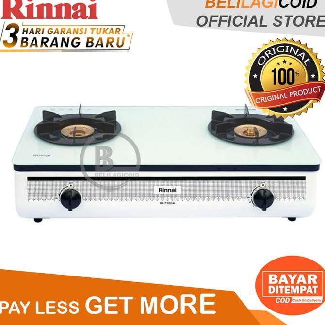 Rinnai Kompor Gas Jumbo 2 Tungku Kaca Tempered RI 712 GA