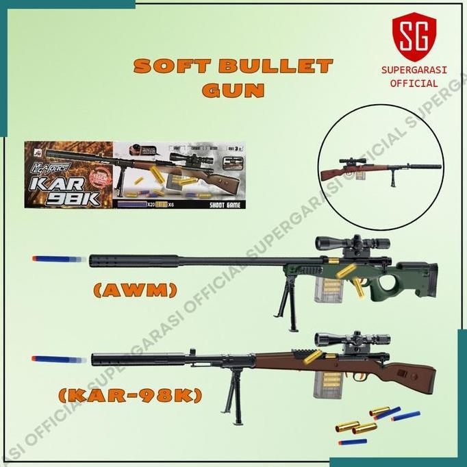 Tembakan Sniper AWM AWP shell throwing Soft bullet Mainan tembak tembakan