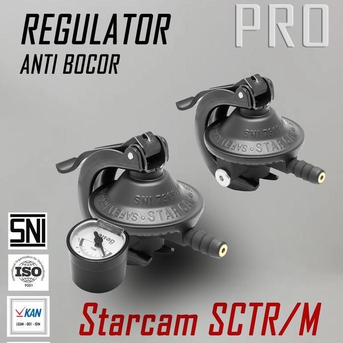 Regulator STARCAM ORIGINAL Gas 3kg - 12kg LPG Tekanan Rendah SC-T12R / SC-T12RM Anti Bocor Double Lo