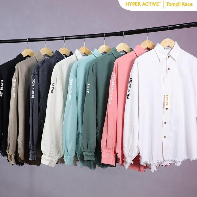 JINISO - Kemeja Denim Raw Oversize Unisex HYPER ACTIVE