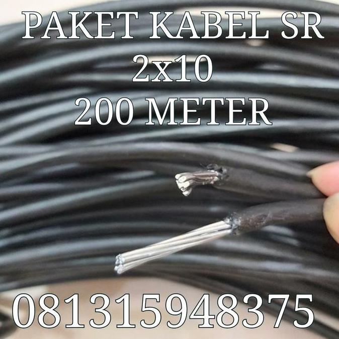 Promo KABEL PLN 2X10 200 METER KABEL TWIST PLN HITAM / KABEL SR PAKET 200 M Diskon