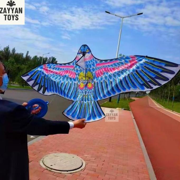 New- Layangan Elang Ramraman 1 Meter Layang Layang Layan Senar Buat Besar Kerangka Ram Raman Burung 