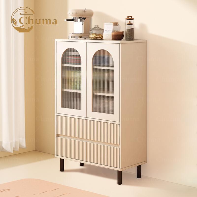 Bufet Serbaguna Sideboard 80/100/120Cm Lemari Kabinet Laci Klasik  Buffet Dapur 2 Pintu Penyimpanan 